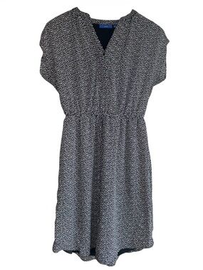 Apt. 9 Black & White Printed V-Neck Midi Dress